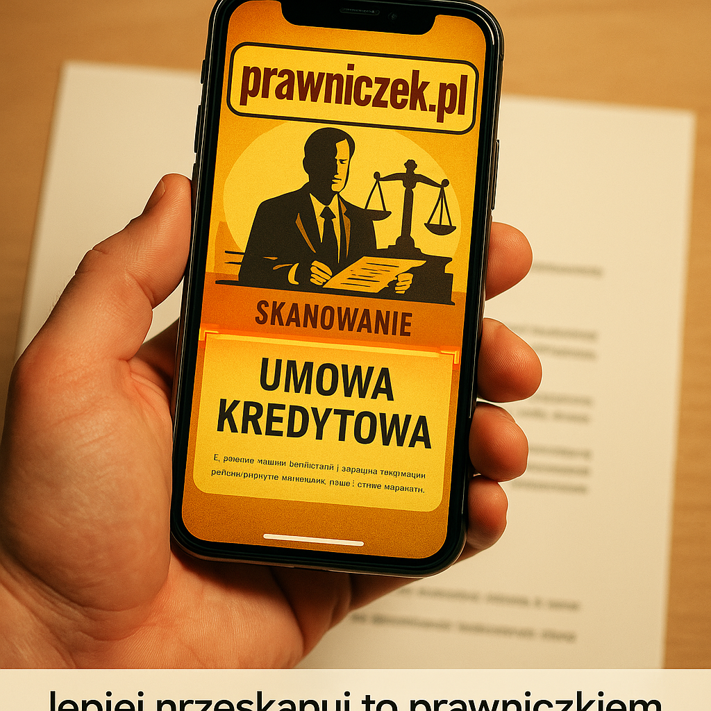 Prawniczek na telefonie – skanowanie umowy